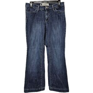 GAP Jeans Women 6 Blue Long  Lean Ankle Stretch Bootcut Dark Wash Denim Low-Rise